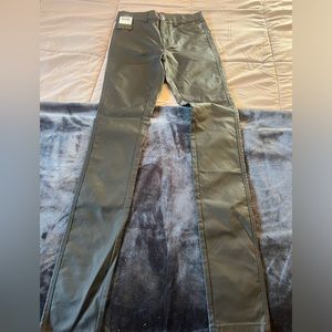 Dr Denim Plenty black metal faux leather stretch jeans